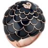 Chantecler Anello Paillettes oro rosa, smalto nero e diamanti neri