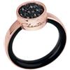 Chantecler Anello Paillettes oro rosa e diamanti neri