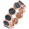 Chantecler Anello Paillettes oro rosa e diamanti neri