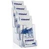 VITAdisplays Supporto per brochure, supporto per volantini, DIN lungo (DL) A6 con 4 livelli e porta biglietti da visita extra