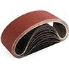 Sruhrak Nastri Abrasivi 75 x 533 mm - Grane 60 Carta Abrasiva per Levigatrice a Nastro, per Levigare,Limare,Affilare e Rimuovere Metallo/Legno (10 Pezzi)