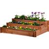 dobar Aiuola Rialzata Tre Piani Peru" in Legno (Pino): Kit Aiuola da Tavolo per Verdure, Erbe, Fiori, Posizionabile in Modo Versatile, Marrone, 110 x 88 x 36 cm, 58180 FSC