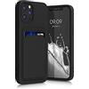 kwmobile Custodia Compatibile con Apple iPhone 12 / iPhone 12 Pro Cover - Back Case Cellulare con Slot Porta Carte - Morbida in Silicone TPU nero