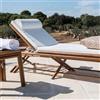 FGF Mobili Lettino da giardino Maxim con struttura in legno seduta in poliestere e componenti in acciaio inox