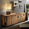 Domus Artis Credenza da soggiorno in legno rovere vecchio e ferro