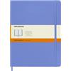 Moleskine Classic Notebook, Taccuino a Righe, Copertina Morbida e Chiusura Elastica, Formato XL 19 x 25 cm, Colore Blu Ortensia, 192 Pagine