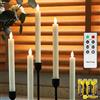 Rhytsing Set di 5 Candele a Led Bianca Coniche con Telecomando e Batterie, Natale Decorazione Luminosa Uso Interno H 25 cm