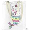 Bonamaison Borsa Tote Stampata 100% Cotone, Borsa Della Spesa Riutilizzabile, Borsa Della Spesa, Lavabile in Lavatrice, Ecologica, Borsa in Tela Con Manici, 48x55 Cm - Progettata E Prodotta in Turchia