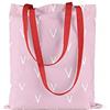 Bonamaison, 100% Cotone Borsa Tote Stampata, Borsa Della Spesa Riutilizzabile, Borsa Della Spesa, Ecologica, Borsa in Tela Con Manici Rossi, 34X40 Cm - Progettata E Prodotta in Turchia