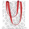 Bonamaison, 100% Cotone Borsa Tote Stampata, Borsa Della Spesa Riutilizzabile, Borsa Della Spesa, Ecologica, Borsa in Tela Con Manici Rossi, 34X40 Cm - Progettata E Prodotta in Turchia