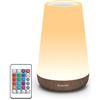 Auxmir Luce Notturna Bambini, Lampada da Comodino, Lampada LED Colorata con 13 Colori, Luminosità Regolabile, 3 Modi d'Illuminazione, Touch e Telecomando, Batteria Ricaricabile, Marrone Scuro