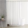 Amazon Basics Tenda da doccia, in tessuto resistente all'acqua e alla muffa, con occhielli e ganci, lavabile in lavatrice, 180 x 200 cm, bianco