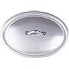 Pentole Agnelli ALMA129OV30 Alluminio Professionale da 3 mm. Coperchio Ovale con Ponte in Acciaio, Diametro 30 Cm, Argento