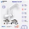 Rubinetto Cucina 5 Vie Bianco 3/8 per Depuratore