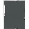 Exacompta 55313E - 10 cartellette con elastici e 3 alette, in cartoncino Manila, 355 g, mod. Nature Future, per formato DIN A4, grigio