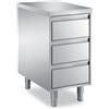 Tavoli acciaio inox con cassettiera