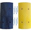 SNS SAFETY LTD RSB-210MBY Coppia Rallentatori Stradali in Gomma Nera e Gialla Parte Mediana 50x25x3.5cm