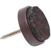Adsamm® / 32 x feltrini con chiodo / marrone / Ø 17 mm / tondi / scivoli in plastica con chiodo e base in feltro / piedini protettivi per mobili Adsamm® Quality