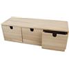 Rayher cassettiera in legno con 3 cassetti, legno naturale non trattato, 37,5x13x11,5 cm, per piccoli oggetti, cancelleria, da colorare e decorare, 6190300