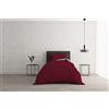 Italian Bed Linen Set Copripiumino 100% Cotone Natural Color, Made in Italy - Parure Copri Piumino - Sacco Piumone 150x200 cm con Doppia Patella e Federa Cuscino, Singolo, Bordeaux/Panna