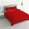 Italian Bed Linen Parure copripiumino Satin Stripes, Rosso, Matrimoniale