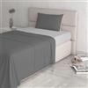 Italian Bed Linen Completo Letto 100% Cotone Natural Color, Singolo, Grigio Scuro/Grigio Chiaro