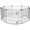 Amazon Basics Recinto per Cani Da Interno, Ottagonale Pieghevole in Metallo, per Cani e Animali Domestici, 61 cm di altezza, Nero