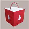 LUCGEL SRL Scatola Porta Panettone Alto da 1 Kg in Cartoncino Rosso grafica Albero 210x210H210mm 5 pezzi
