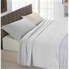 Italian Bed Linen Completo Letto 100% Cotone Natural Color, Grigio Chiaro/Panna, Matrimoniale
