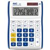 Alevar AVC Calcolatrice da Tavolo 12 Cifre, Formato 88x128x29 mm, Big Digit, Doppia Alimentazione, Colore Blu