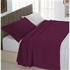 Italian Bed Linen Completo letto Natural Colour, Prugna/Grigio chiaro, Matrimoniale
