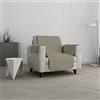 Italian Bed Linen Trendy Copri Divano Trapuntato, Tortora/Panna, 1 POSTO