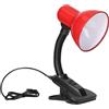 Virone LATSA Lampada Da Scrivania Con Clip E27 (lampadina non inclusa) Acciaio + Plastica Lunghezza del Cavo Circa 90 cm (Rosso)