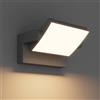 Klighten LED Lampade da Parete Esterno Interno 24W IP65, Lampada Muro Regolabile Applique da Parete Moderno in Alluminio per Corridoio Balconi Giardini, Grigio Scuro, Bianco Caldo 2700K-3000K
