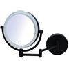 RIDDER 03211510 Shuri - Specchio cosmetico, con dimmer touch e ingrandimento 5X, ø 23,5 x 27,5 cm, colore: Nero