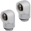 Corsair Hydro X Serie, Adattatore Rotary 90° Confezione Doppia (Filettature BSPP G1/4" Standard, Meccanismo di Rotazione a Tenuta, Finitura Alta Qualità, Ottimizzato per Portate Elevate) Cromato
