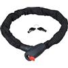 Relaxdays Lucchetto a Catena Secure per Bicicletta o Moto, 2 Chiavi, Antifurto, Resistente, 100 cm di Lunghezza, Nero