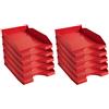 Exacompta - Cod.123107D - Confezione da 10 Vaschette portacorrispondenza Ecotray Office per formato A4+ - Impilabili - Capacità 500 fogli 80 gr - Dimensioni : 34,5 x 25,5 x 6,5 cm - Rosso