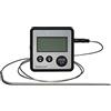 KitchenCraft Termometro a Sonda e Timer Digitale, Adatto a Misurare la Temperatura di Marmellata, Zucchero e Carne, Legge Temperature da 0 °C a 250 °C