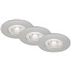 BRILONER Leuchten Luci LED da Incasso, Set da 3, lampade da soffitto dimmerabili da 5 Watt ciascuna, 460 Lumen, 3.000 Kelvin, IP44, cromatura Opaca, 90x25mm (DxH), Effetto Cromato-Opaco