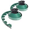 VOUNOT® Bordo Giardino Flessibile, Bordi Aiuole Plastica, con 60 Chiodi di Fissaggio, Lunghezza 20m, Altezza 5cm, Verde