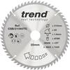 Trend Lama per sega circolare CraftPro Thin Kerf TCT, diametro 210 mm x 60 denti x foro 30 mm, punta in carburo di tungsteno, CSB/21060TC