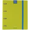 Grafoplás 88102120-carpeta di anelli A4 fustellate kuru con busta trasparente, 4 divisori e 100 fogli da 90 g, colore: verde, extra morbido al tatto