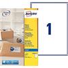 Avery Etichette per stampanti a getto d'inchiostro, 199,6 x 289,1 mm, bianco (J8167-15), confezione da 15