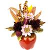 Flair Flower Crisantemi in Vaso di Mela, Borgogna, 28x20x16 cm
