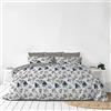 Italian Bed Linen Set Copripiumino Microfibra Fashion, Lavorato in Italia - Parure Copri Piumino - Sacco Piumone 250x200 cm con Patella e Federe Cuscino, Matrimoniale, Urban Blu