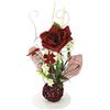 Flair Flower Rose con Palla su Metallo, Natura, Poliestere, Plastica, Rosso, 26 x 12 x 12 cm