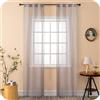 GIRASOLE HOME Coppia Tende Haiti Filtranti Simil Lino con Trama a Croci 2 Pannelli con Tasca e Passanti Nascosti (Grigio, 70x240cm)