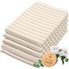 ZOLLNER 5 strofinacci in cotone 50x70 cm - canovacci assorbenti e lunga durata - lavabili a 60°C - a righe beige e bianche - Qualità gastronomica - certificato OEKO TEX (R)