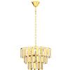 Eglo Lampada a sospensione Ersea, 5 luci, moderna, elegante, in acciaio e ottone trasparente, lampada da tavolo da pranzo con attacco E14, Ø 38,5 cm